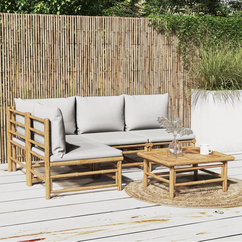 Hörnsoffa För Trädgården Dynor 2 St Bambu
