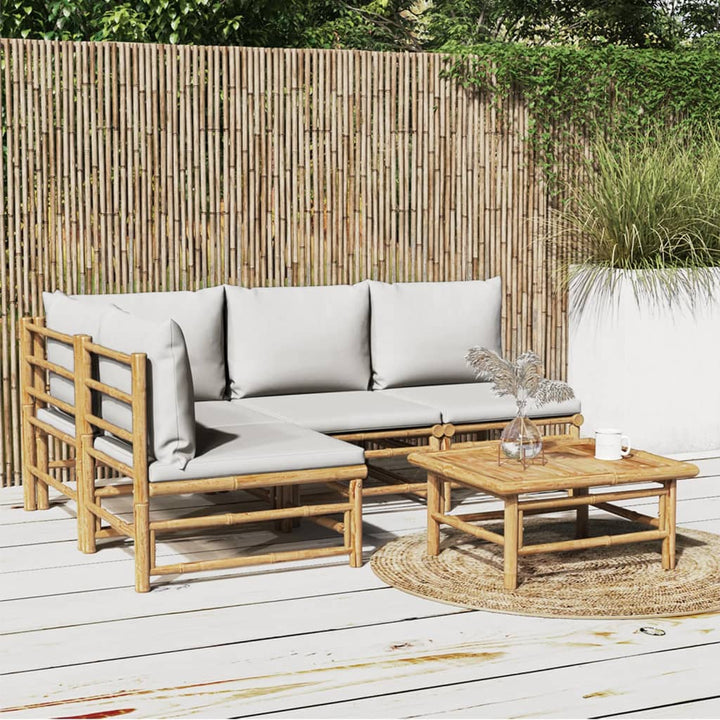 Hörnsoffa För Trädgården Dynor 2 St Bambu