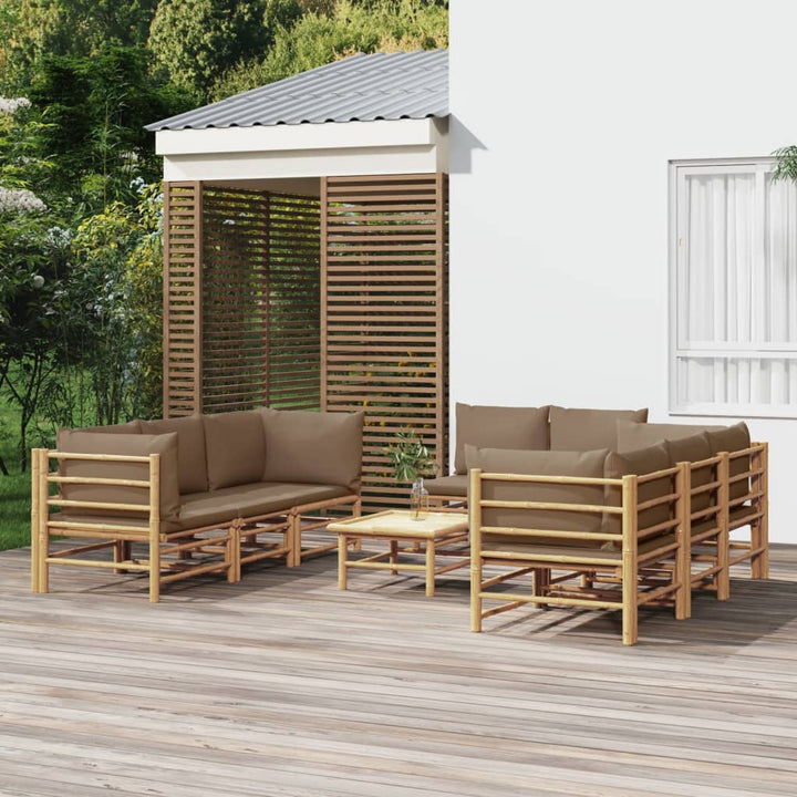 Hörnsoffa För Trädgården Dynor 2 St Bambu