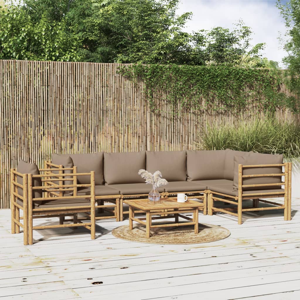 Hörnsoffa För Trädgården Dynor 2 St Bambu