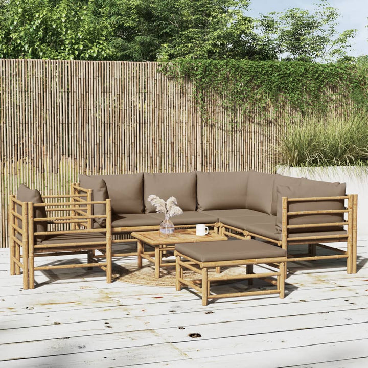 Hörnsoffa För Trädgården Dynor 2 St Bambu