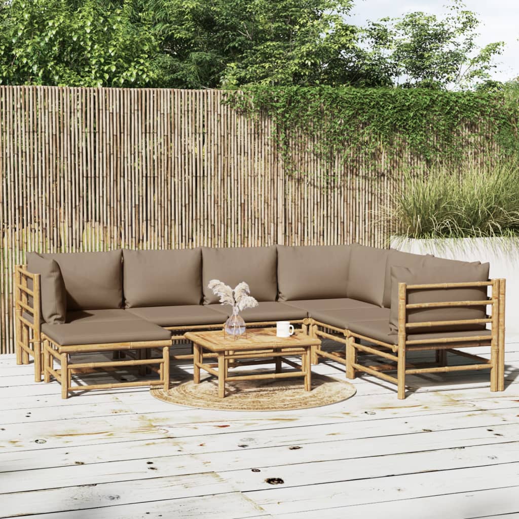 Hörnsoffa För Trädgården Dynor 2 St Bambu