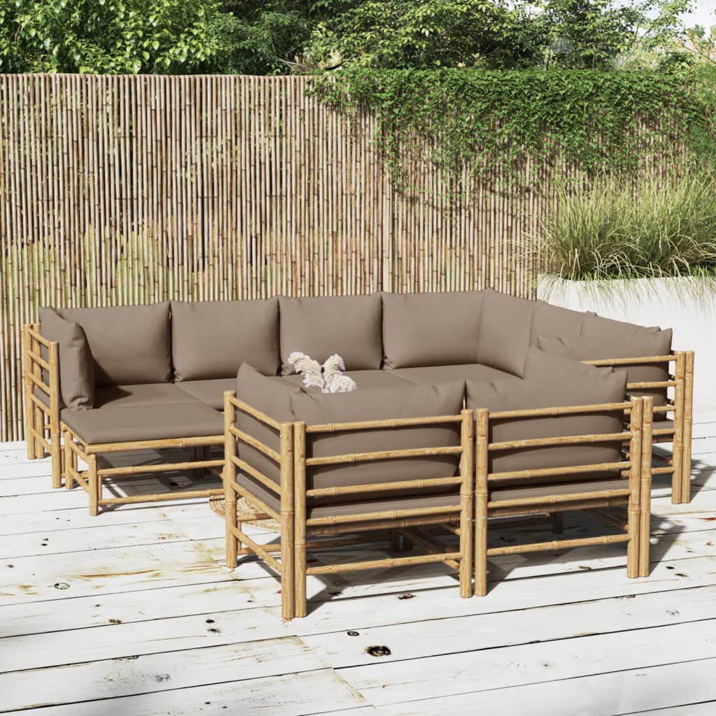 Hörnsoffa För Trädgården Dynor 2 St Bambu