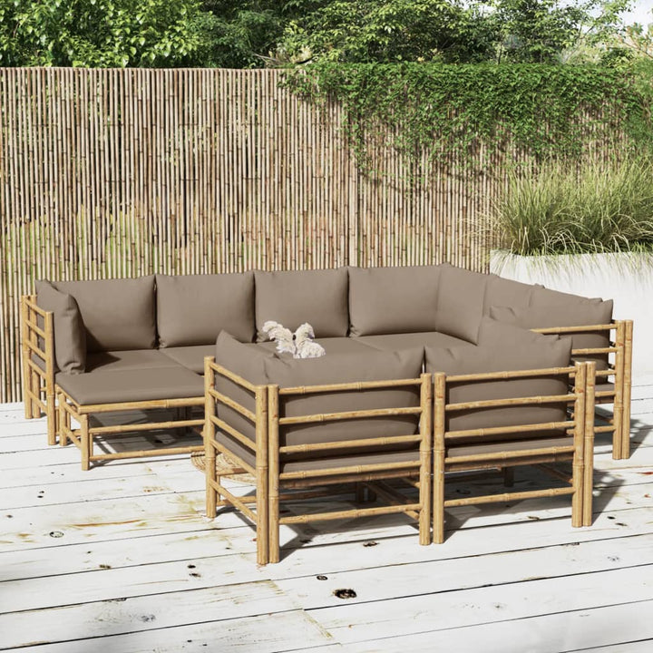 Hörnsoffa För Trädgården Dynor 2 St Bambu