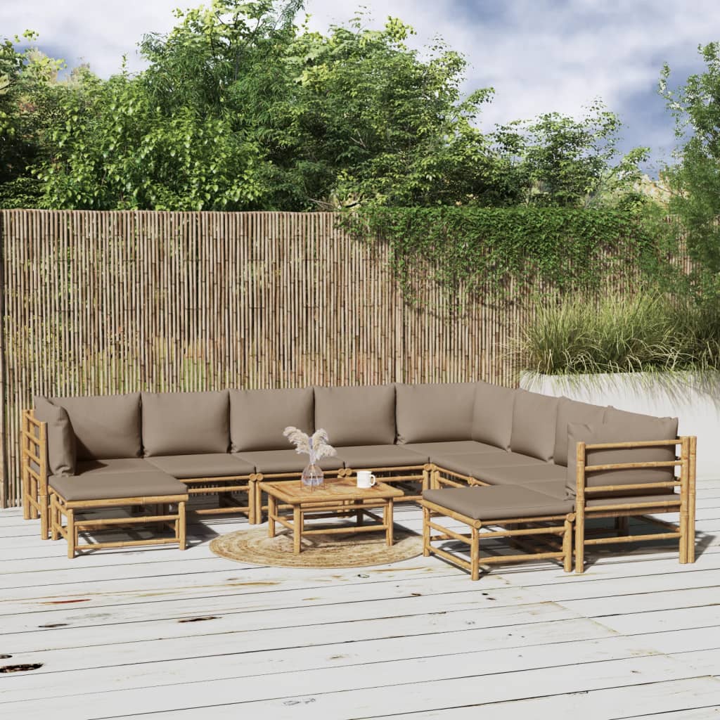 Hörnsoffa För Trädgården Dynor 2 St Bambu