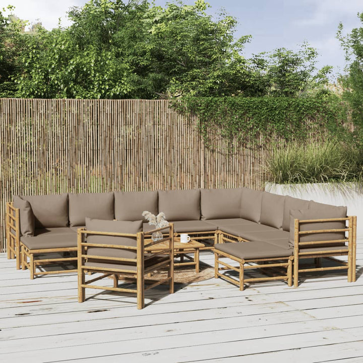 Hörnsoffa För Trädgården Dynor 2 St Bambu