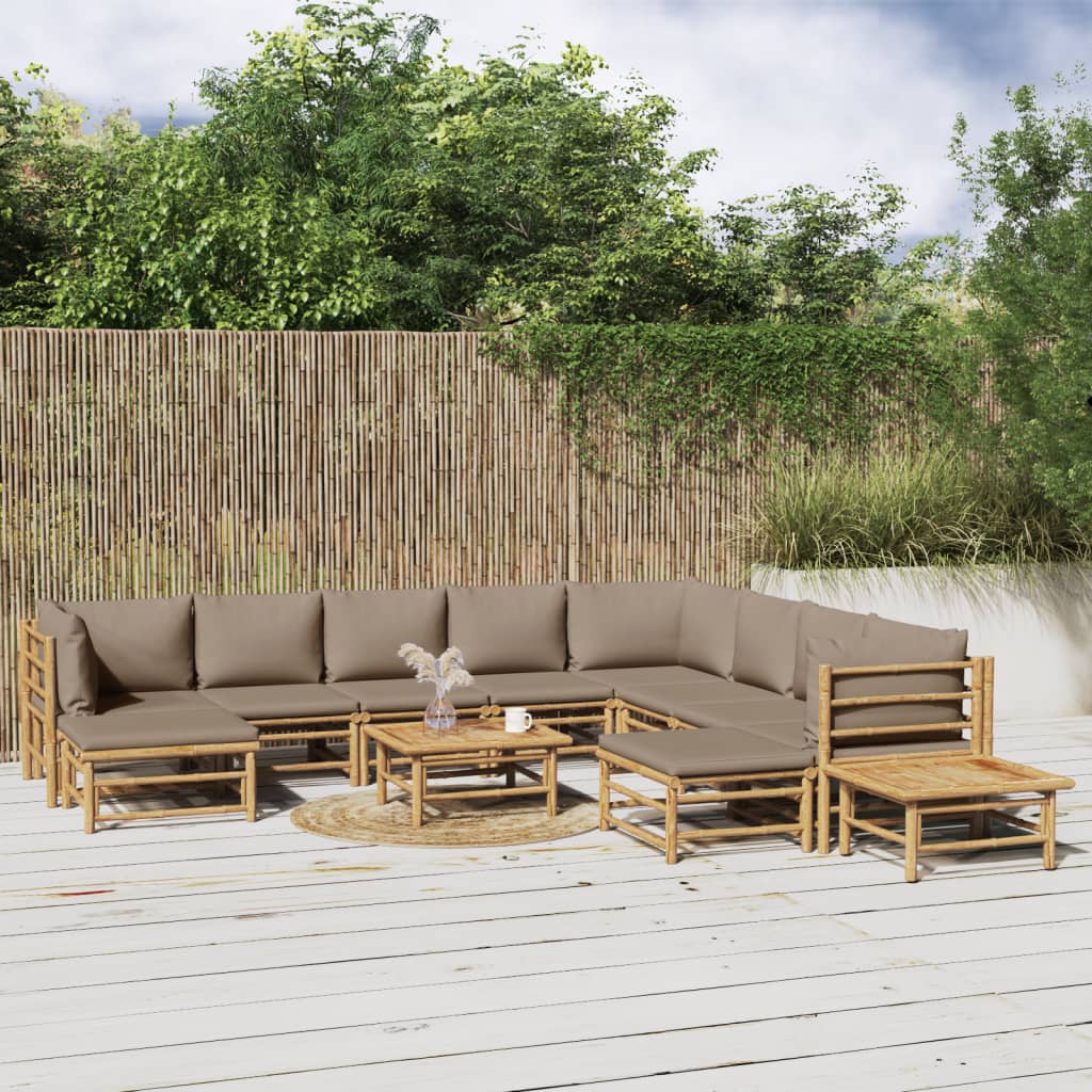 Hörnsoffa För Trädgården Dynor 2 St Bambu