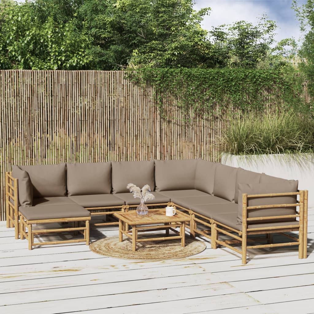 Hörnsoffa För Trädgården Dynor 2 St Bambu
