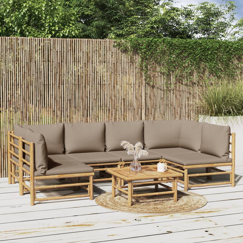 Hörnsoffa För Trädgården Dynor 2 St Bambu