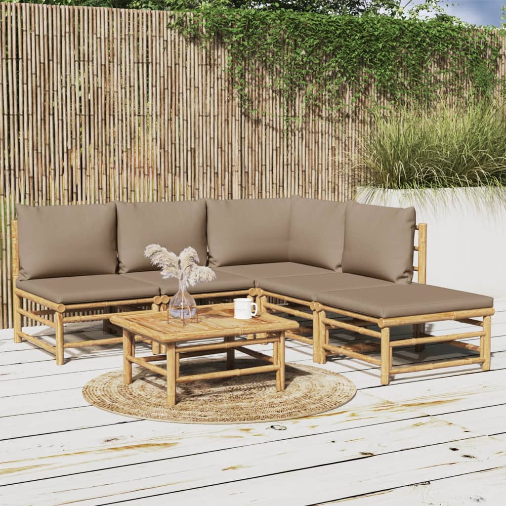 Hörnsoffa För Trädgården Dynor 2 St Bambu