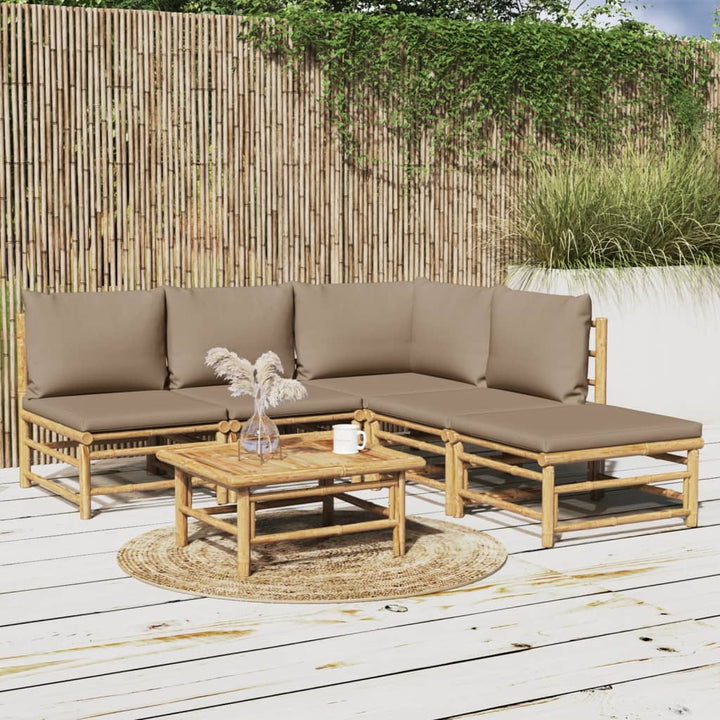 Hörnsoffa För Trädgården Dynor 2 St Bambu