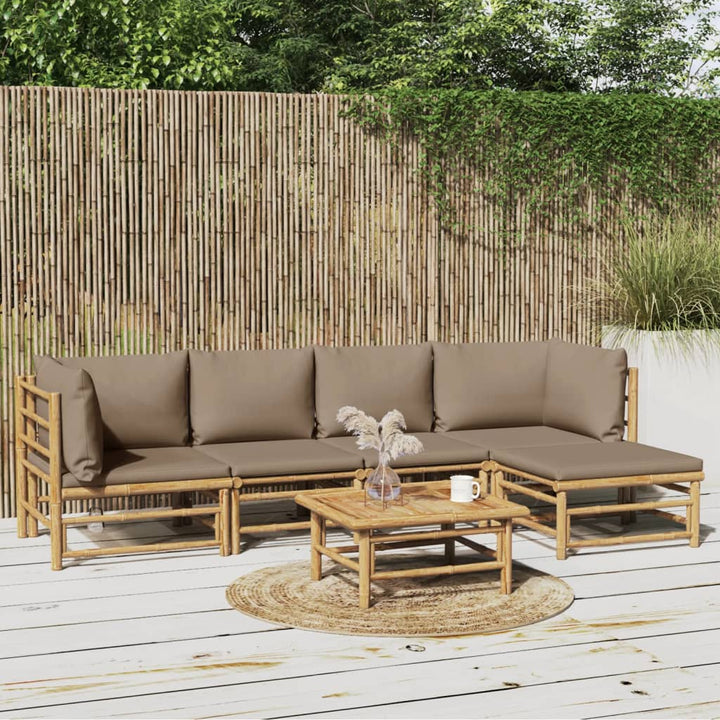 Hörnsoffa För Trädgården Dynor 2 St Bambu