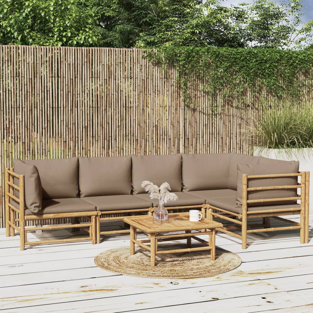 Hörnsoffa För Trädgården Dynor 2 St Bambu