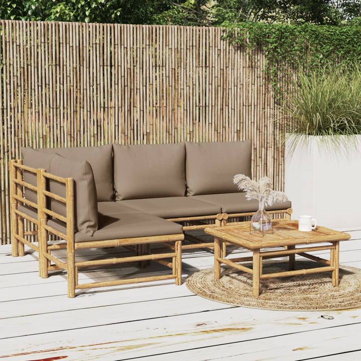 Hörnsoffa För Trädgården Dynor 2 St Bambu