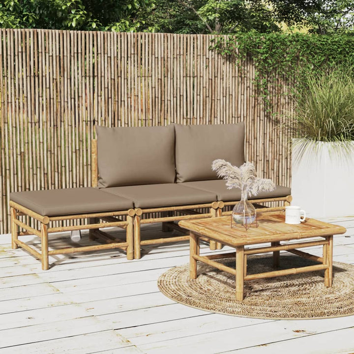 Hörnsoffa För Trädgården Dynor 2 St Bambu