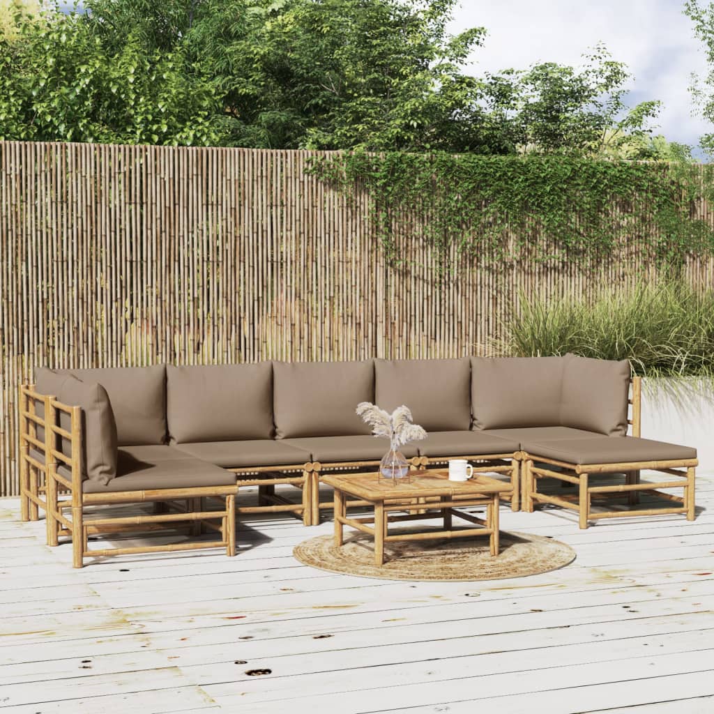 Hörnsoffa För Trädgården Dynor 2 St Bambu