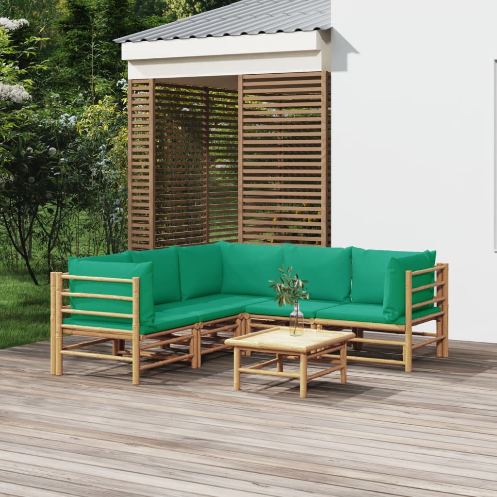 Hörnsoffa För Trädgården Dynor 2 St Bambu