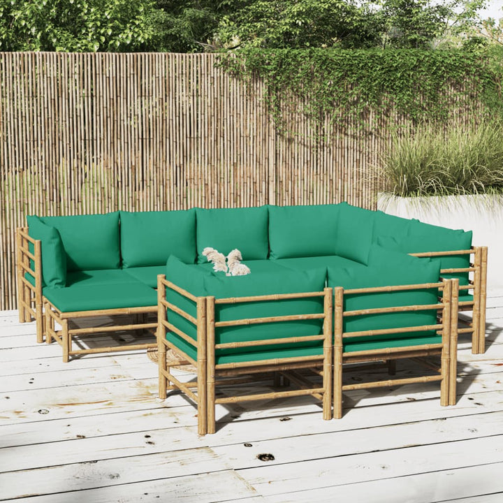 Hörnsoffa För Trädgården Dynor 2 St Bambu