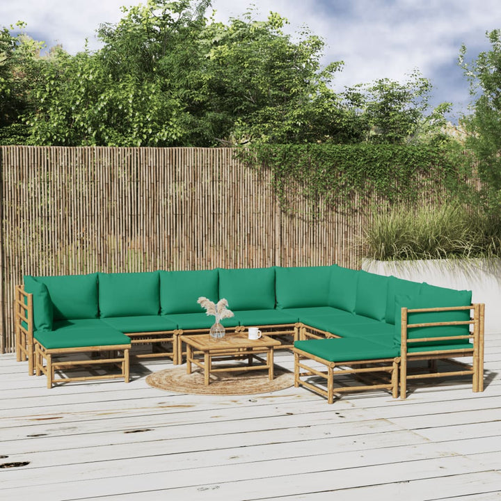 Hörnsoffa För Trädgården Dynor 2 St Bambu