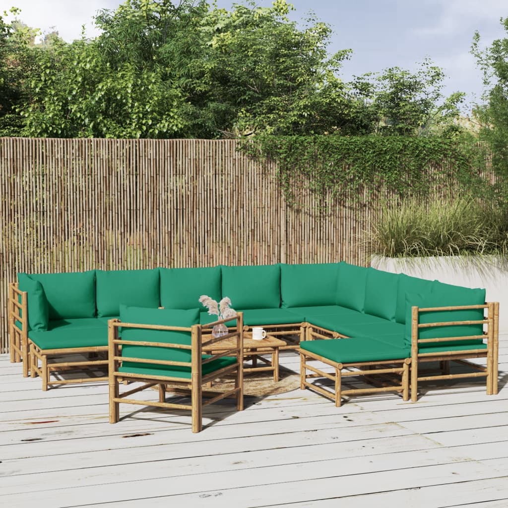 Hörnsoffa För Trädgården Dynor 2 St Bambu