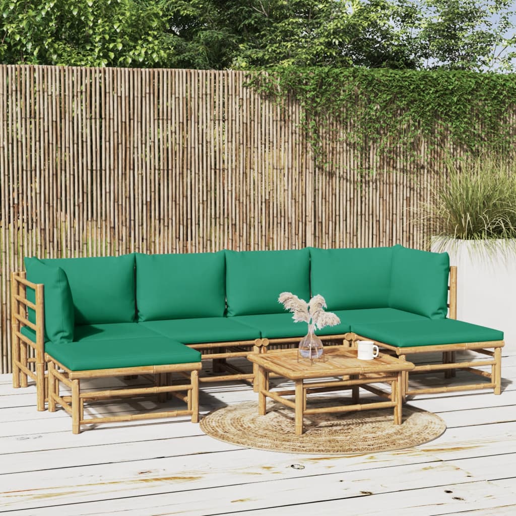 Hörnsoffa För Trädgården Dynor 2 St Bambu