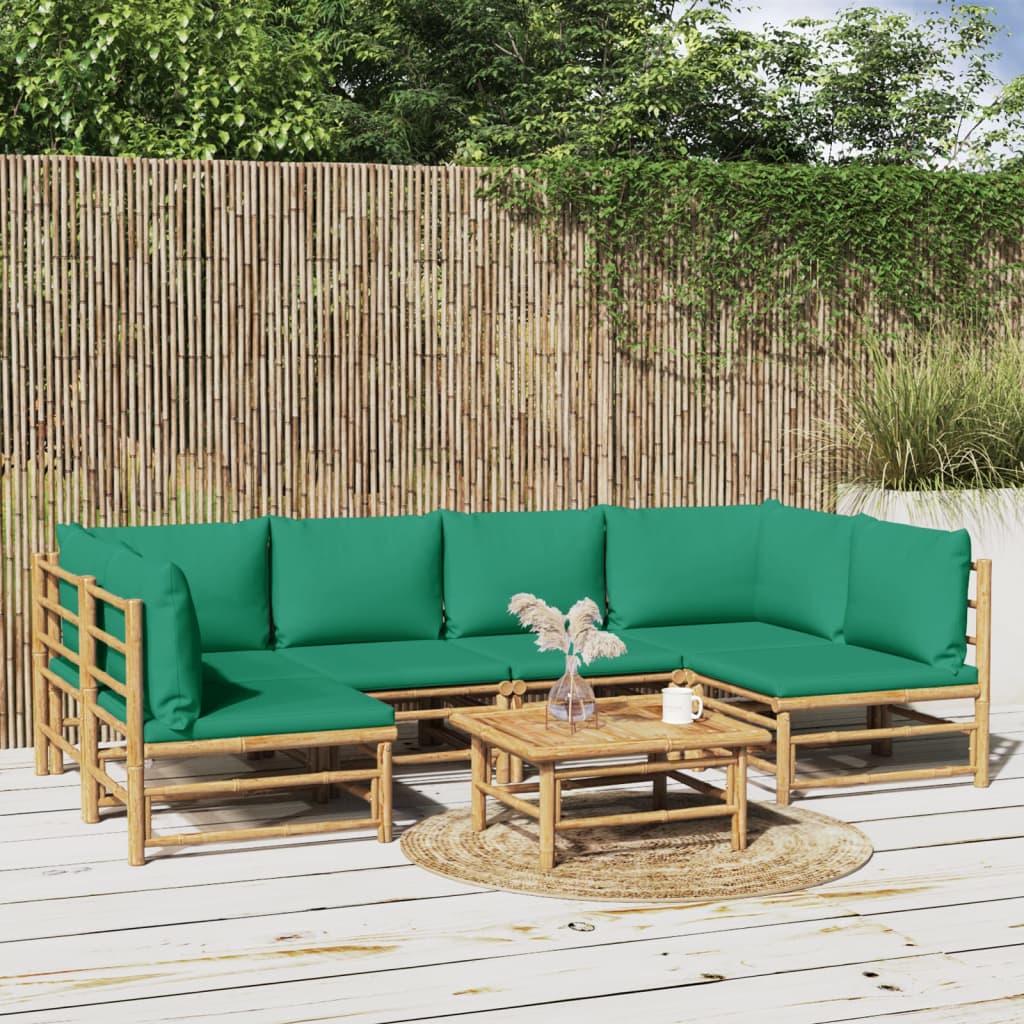 Hörnsoffa För Trädgården Dynor 2 St Bambu