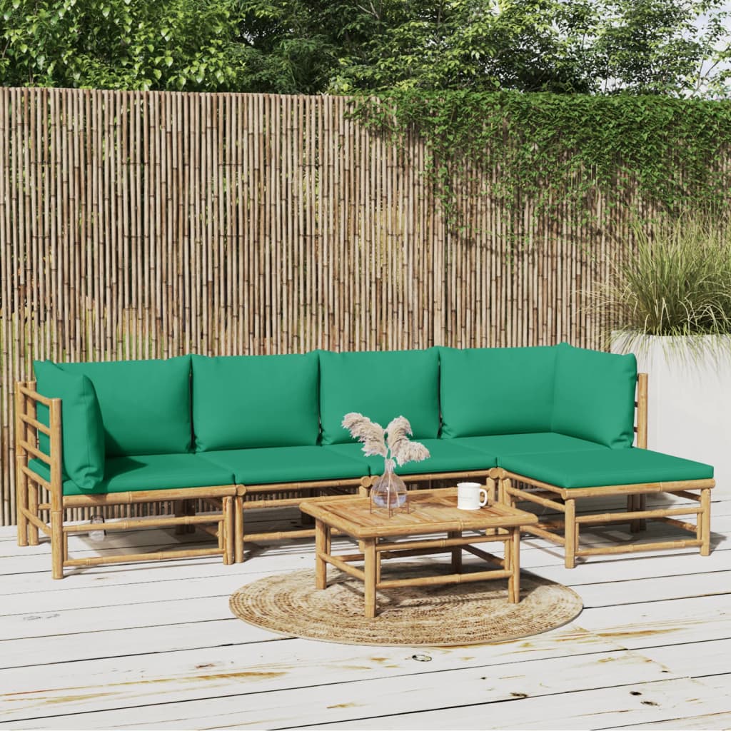 Hörnsoffa För Trädgården Dynor 2 St Bambu