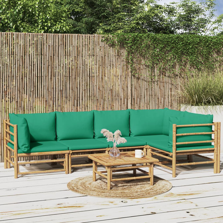 Hörnsoffa För Trädgården Dynor 2 St Bambu