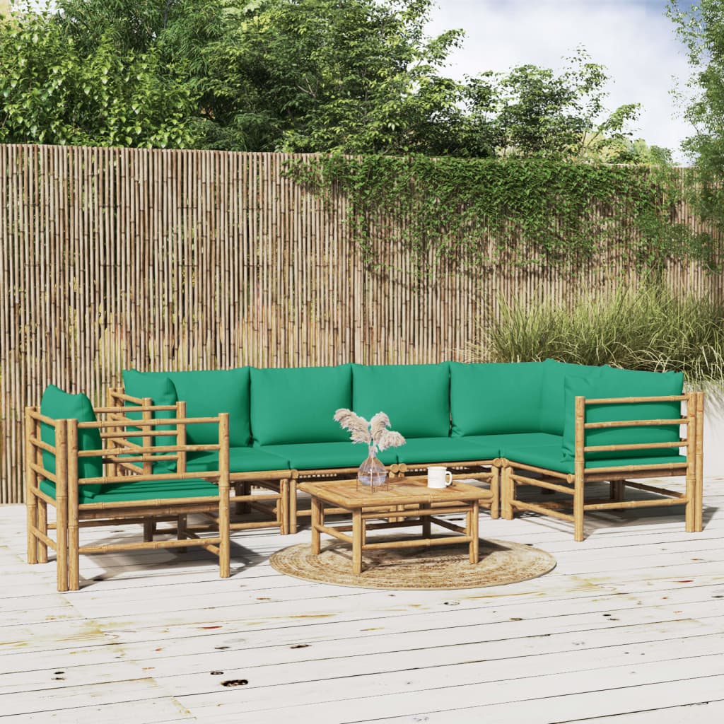 Hörnsoffa För Trädgården Dynor 2 St Bambu