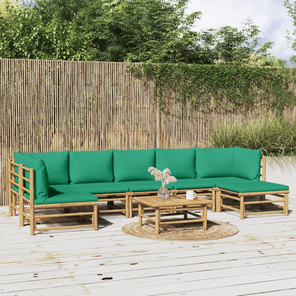 Hörnsoffa För Trädgården Dynor 2 St Bambu