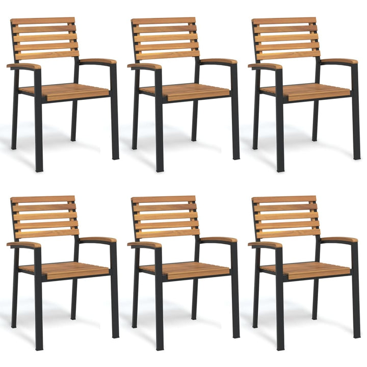 Stapelbara Trädgårdsstolar 2 St Massivt Akaciaträ Och Metall