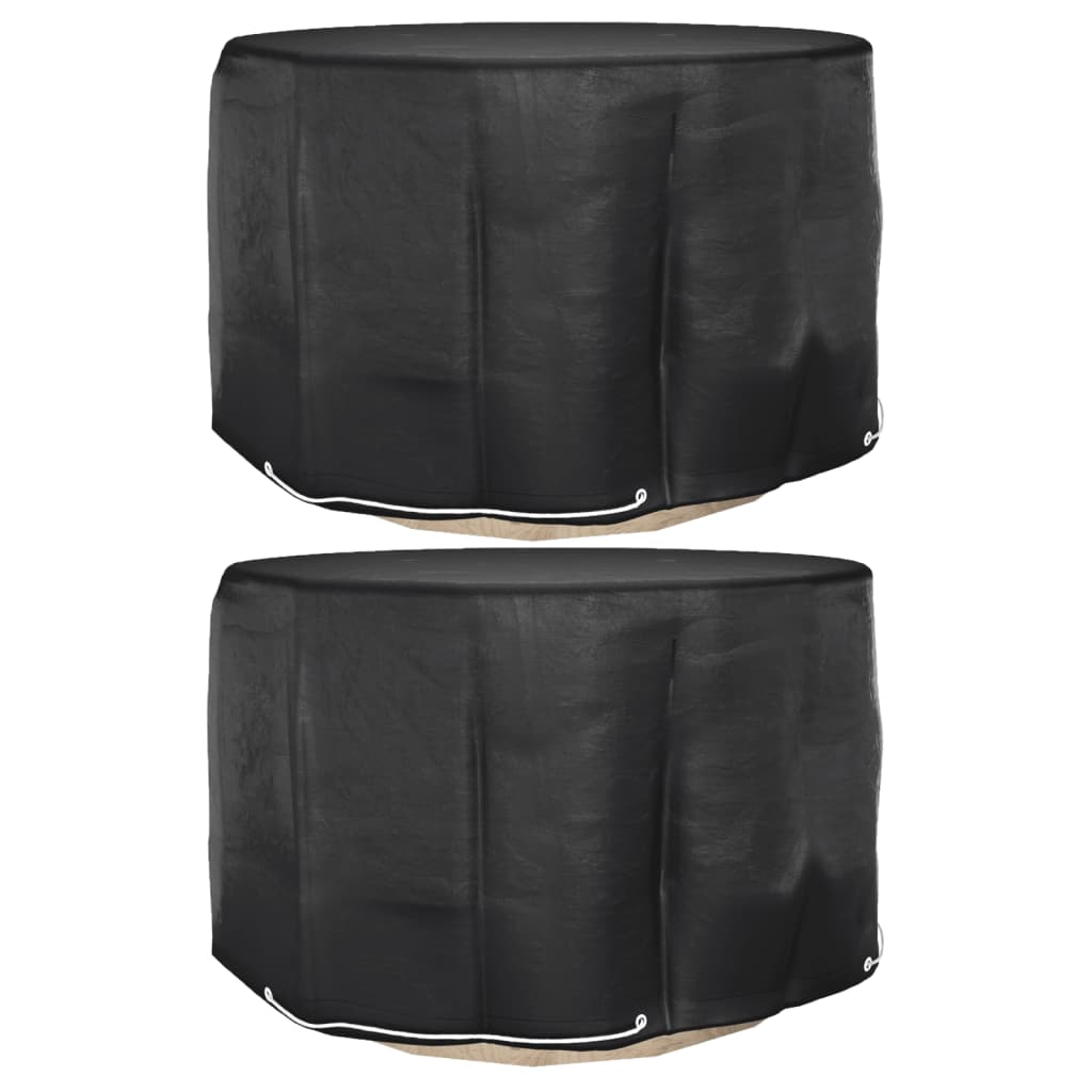 Överdrag För Trädgårdsmöbler 2 St 10 Öljetter Ø260X90 Cm Rund