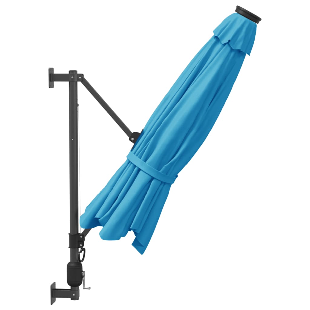 Väggmonterat Parasoll Med Led-Lampor Havs 290 Cm