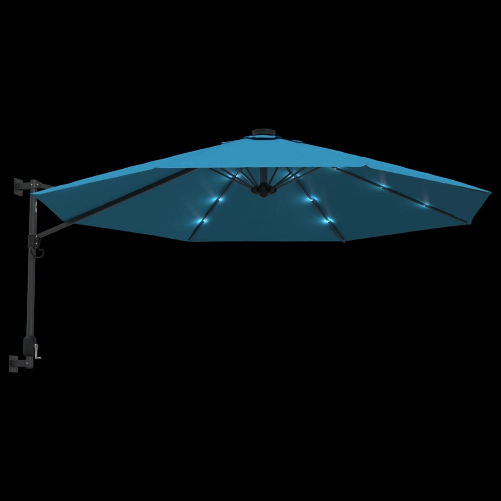 Väggmonterat Parasoll Med Led-Lampor Havs 290 Cm