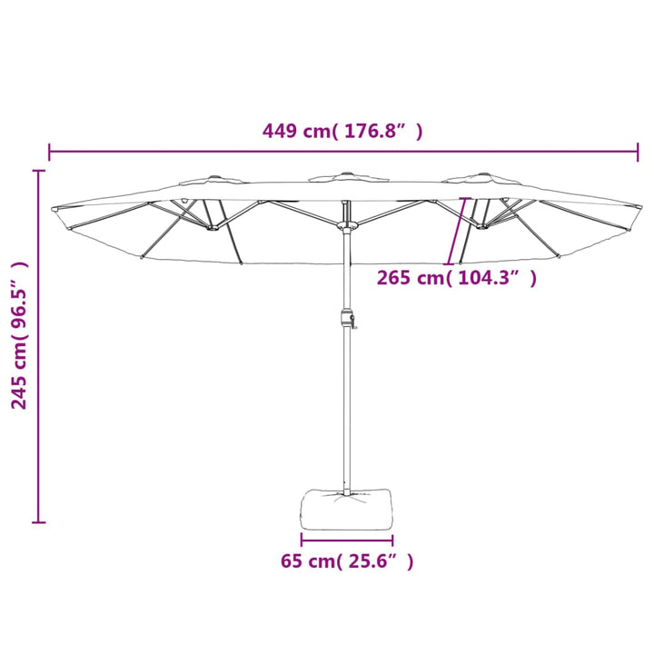 Parasoll Dubbelt Sand 449X265 Cm