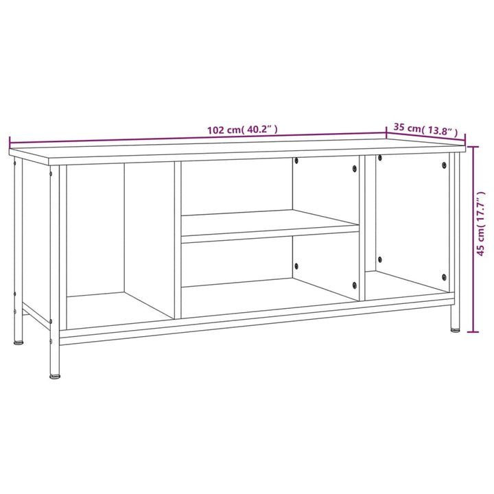 Tv-Bänk 102X35X45 Cm Konstruerat Trä