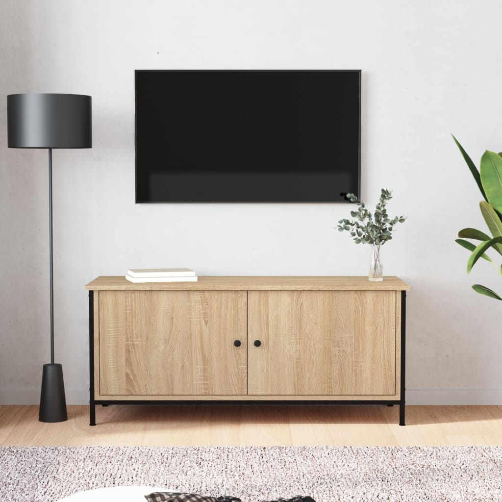 Tv-Bänk Med Dörrar 60X35X45 Cm Konstruerat Trä