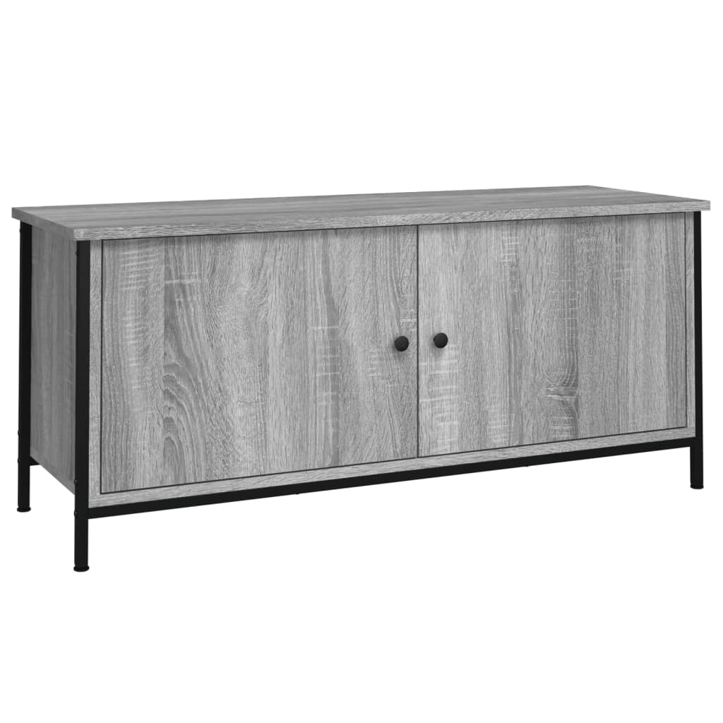 Tv-Bänk Med Dörrar 102X35X45 Cm Konstruerat Trä