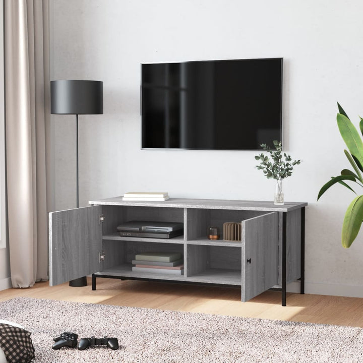 Tv-Bänk Med Dörrar 102X35X45 Cm Konstruerat Trä