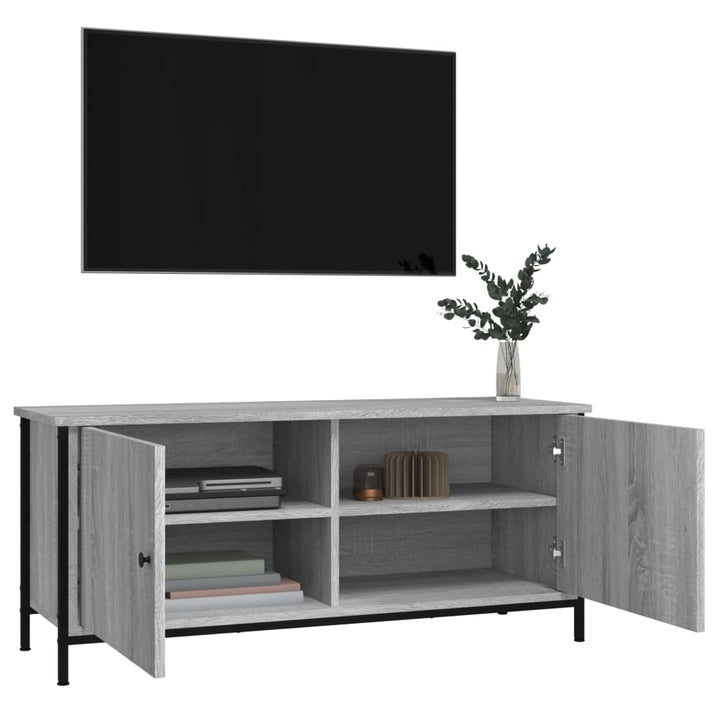 Tv-Bänk Med Dörrar 102X35X45 Cm Konstruerat Trä