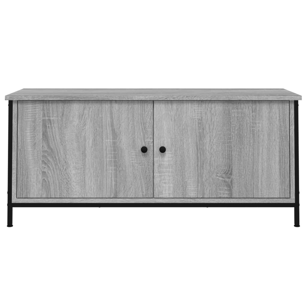 Tv-Bänk Med Dörrar 102X35X45 Cm Konstruerat Trä