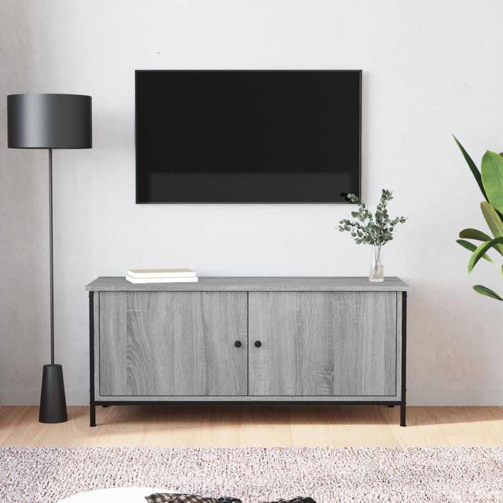 Tv-Bänk Med Dörrar 102X35X45 Cm Konstruerat Trä