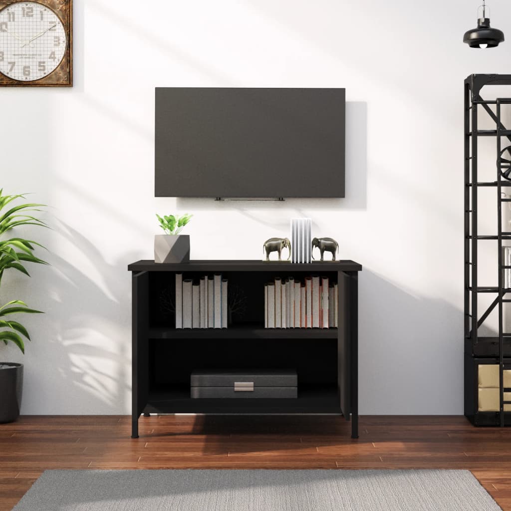 Tv-Bänk Med Dörrar 60X35X45 Cm Konstruerat Trä