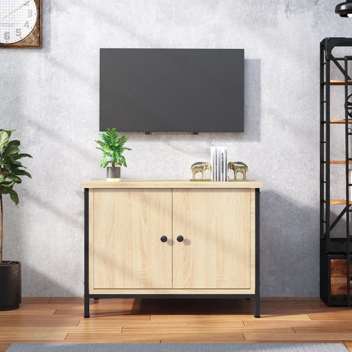 Tv-Bänk Med Dörrar 60X35X45 Cm Konstruerat Trä