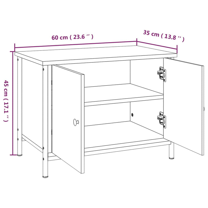 Tv-Bänk Med Dörrar 60X35X45 Cm Konstruerat Trä