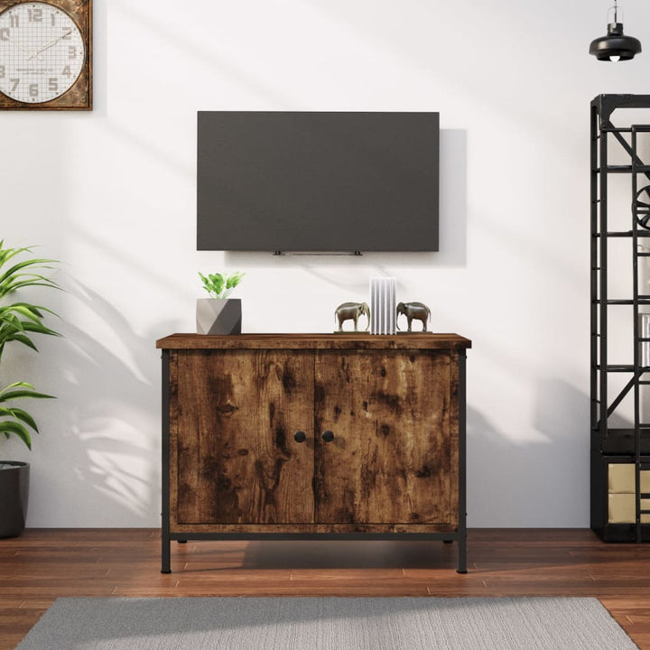 Tv-Bänk Med Dörrar 60X35X45 Cm Konstruerat Trä