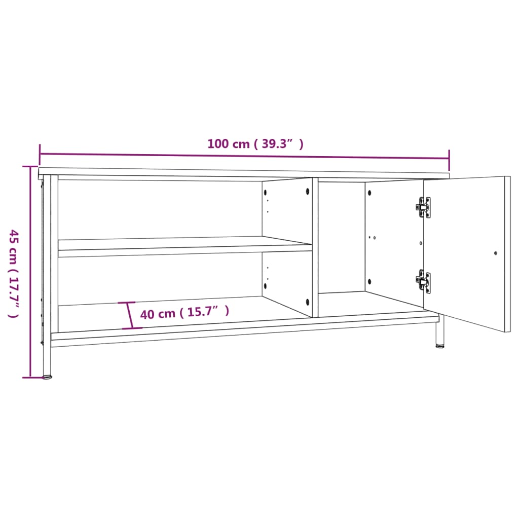 Tv-Bänk 100X40X45 Cm Konstruerat Trä