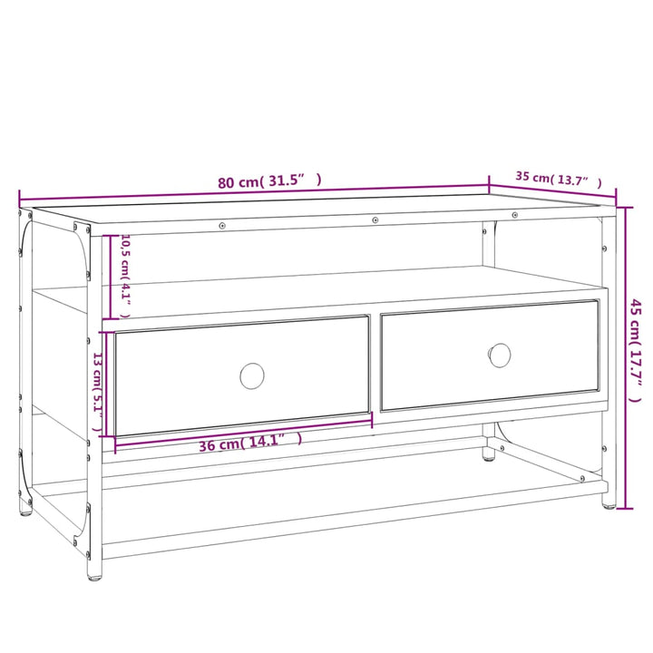 Tv-Bänk 80X35X45 Cm Konstruerat Trä