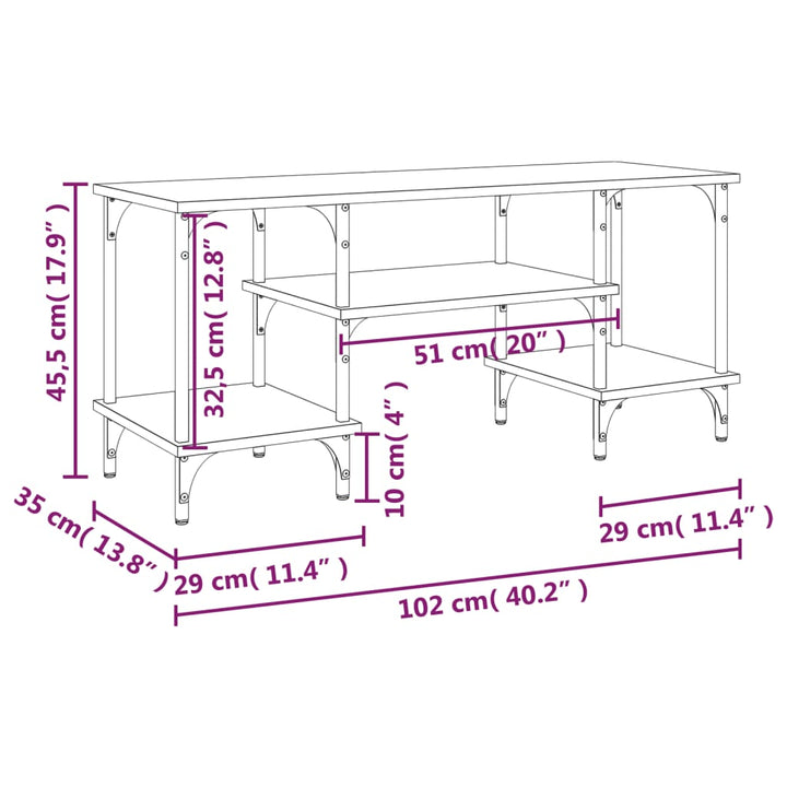 Tv-Bänk 102X35X45,5 Cm Konstruerat Trä