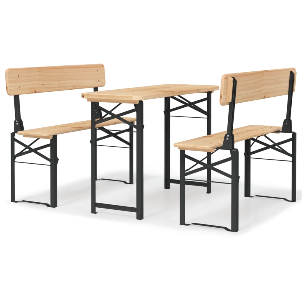 Bargrupp 3 Delar Hopfällbar Massiv Gran